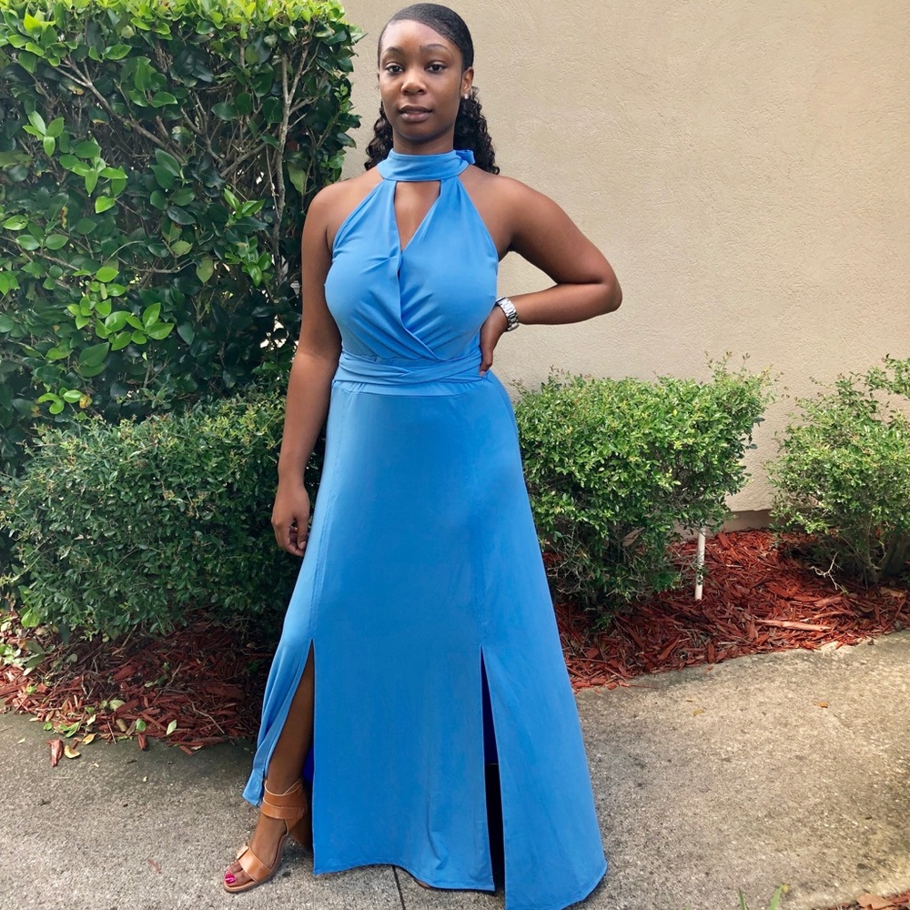 Azure Blue Evening Dress